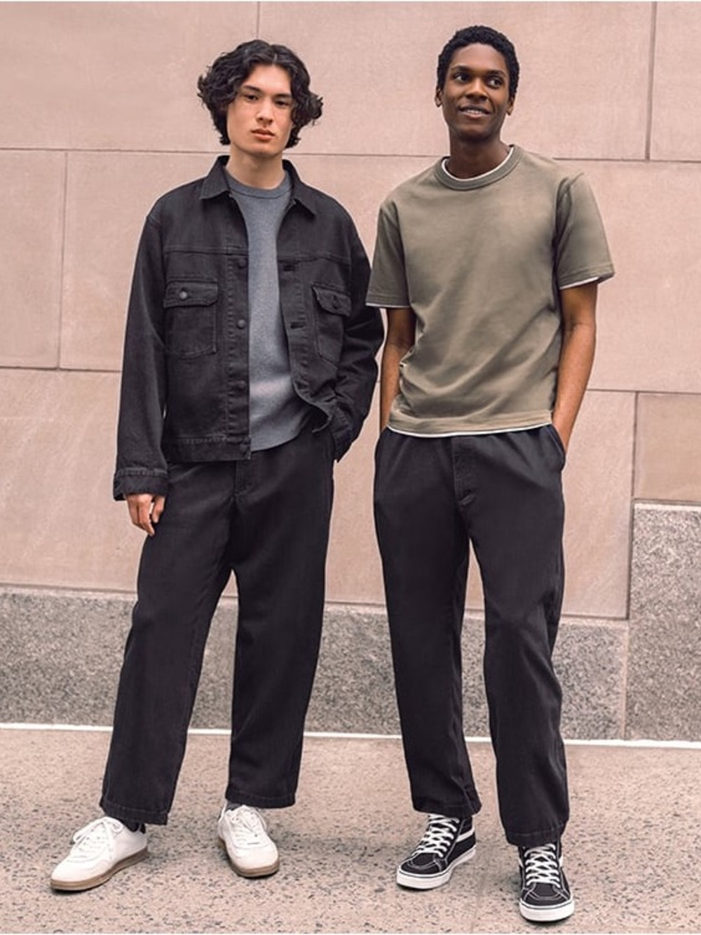 Uniqlo stretch easy ankle pants bundle/M/Black-Gray